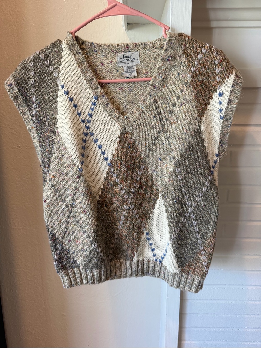 Vintage Junior Connection Mervyn’s Argyle Wool Blend Sweater Vest Medium